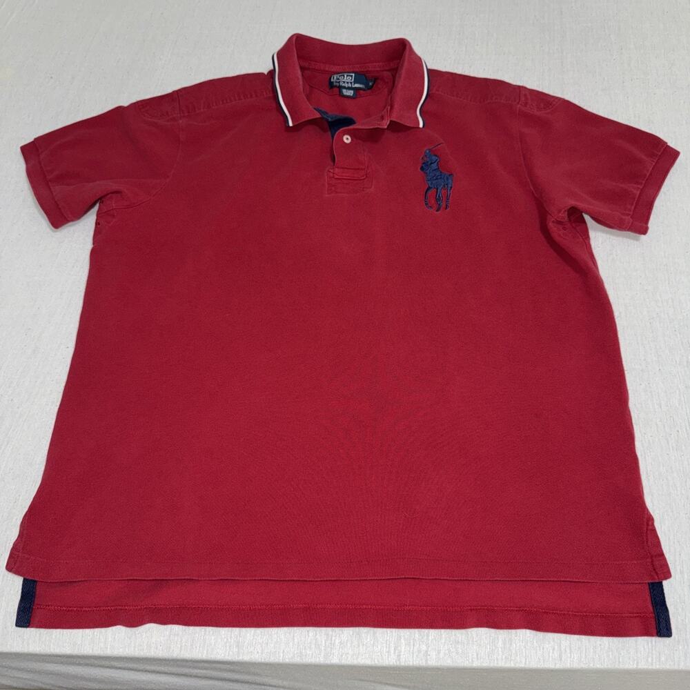 Polo Ralph Lauren Rugby Polo Shirt Men’s 2XL Red Big Pony Shoulder Pads Vented